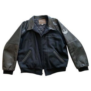 Star Wars Leather Crew Jacket ILM REBEL UNIT, Size XL